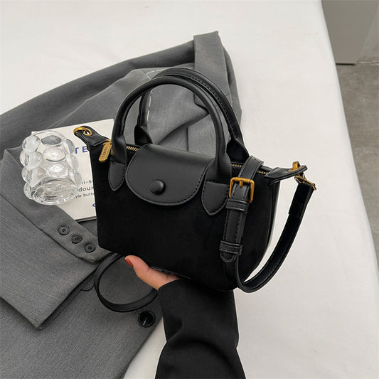 hand held dumplings matte stitching shoulder crossbody