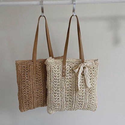 summer beach straw woven large capacity crossbody bag