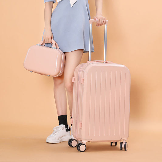 luggage female student trolley case travel password suitcase male candy color leather case suitcase set