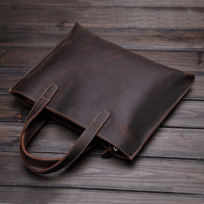 crazy horse leather business leather briefcase cowhide messenger bag