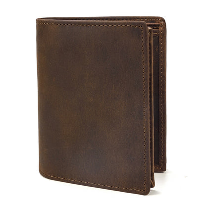 mens fashion retro leather wallet vertical