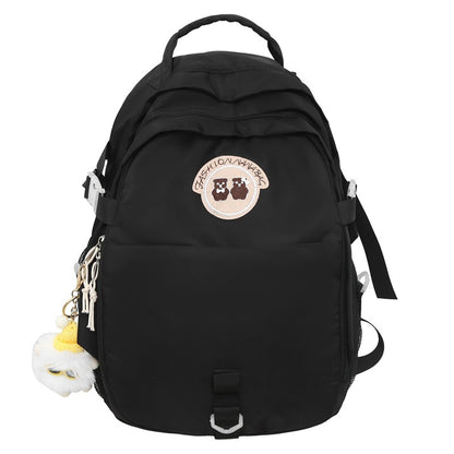 junior high school student bear schoolbag good looking korean female travel backpack