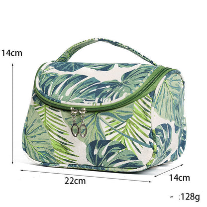 travel ladies canvas storage bag with large capacity pure cotton creative printing cosmetic