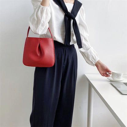 high grade fashion special interest pleated pu retro elegant small handbag