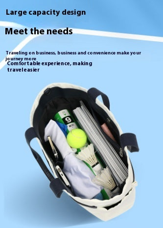 Canvas Striped Fashion Women's Sports Beach Portable Crossbody Tennis Racket Bag