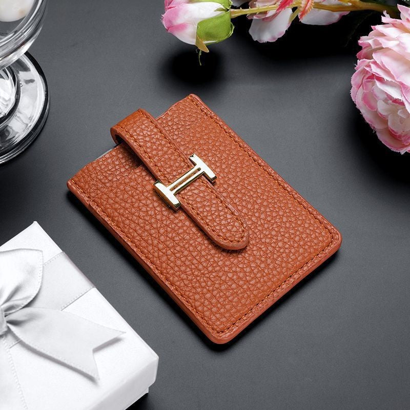 leather card holder pull out card holder thin women