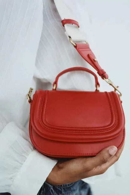 red mini flip shoulder casual portable crossbody bag