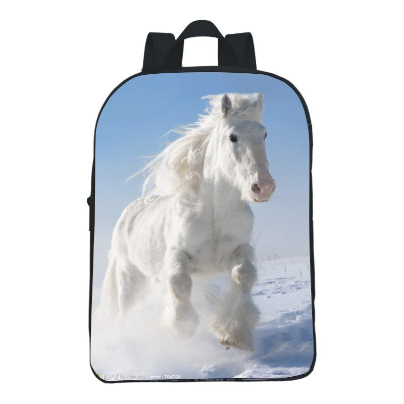 12 inch digital printing animal horse backpack