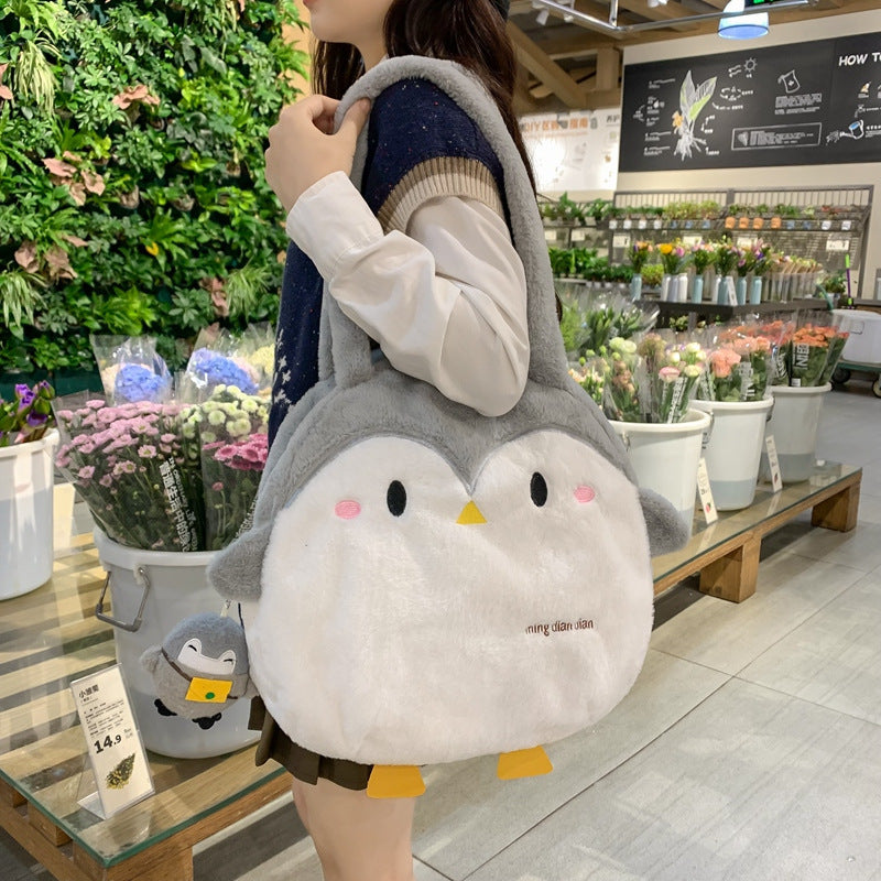 cute penguin female autumn and winter new campus large capacity shoulder bag