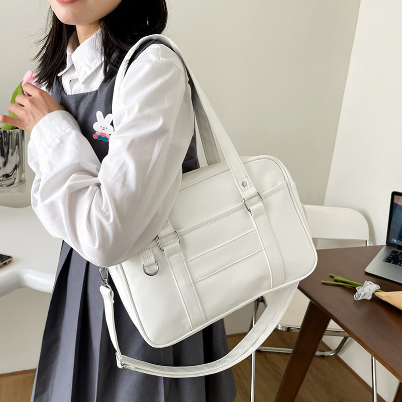 uniform pu crossbody solid color single shoulder bag