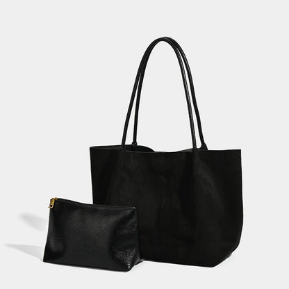 Large-Capacity Retro Suede Shoulder And Handbag Set