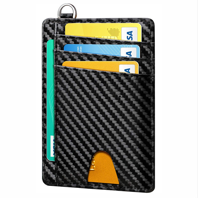 mens leather rfid anti theft card swiping bag