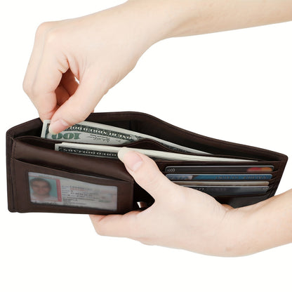 anti theft swiping texture multiple card slots three fold wallet