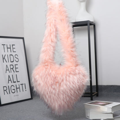 crossbody love female fur plush big bag capacity personality