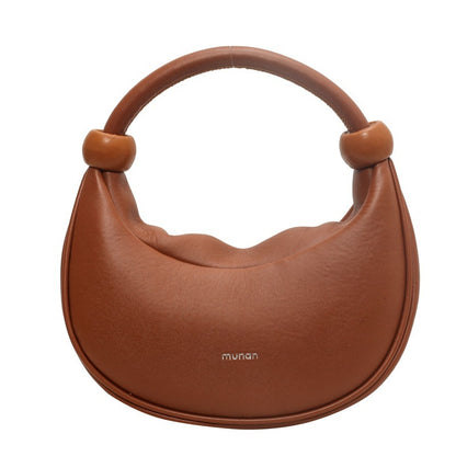 womens shoulder messenger soft leather portable moon bag