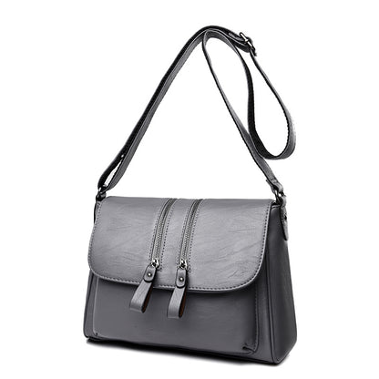 crossbody womens soft leather middle aged mother bag