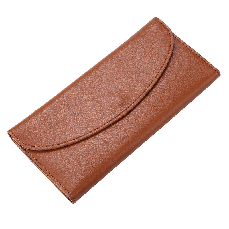 womens leather simple wallet long