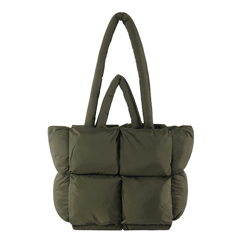 Large Capacity Soft High-grade Cotton-filled Western Style All-matching Underarm Shoulder Bag