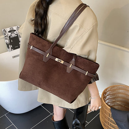 Retro Large-Capacity Tote Bag Women's Handbag