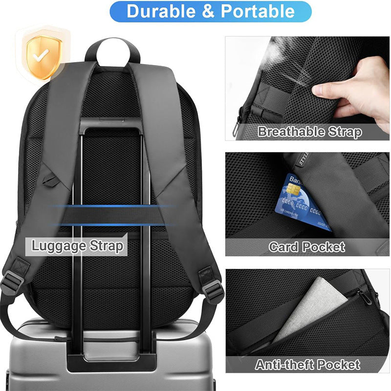 computer backpack belt usb charger port