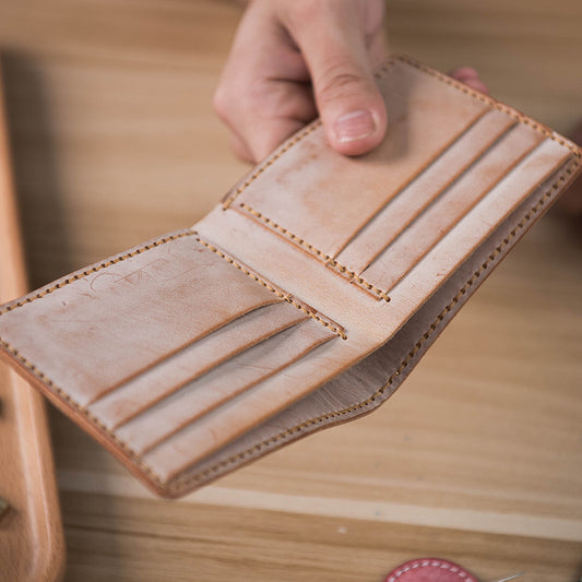 vintage diy waxed leather horizontal wallet