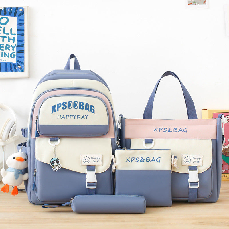 four piece ins schoolbag for junior and senior high schools