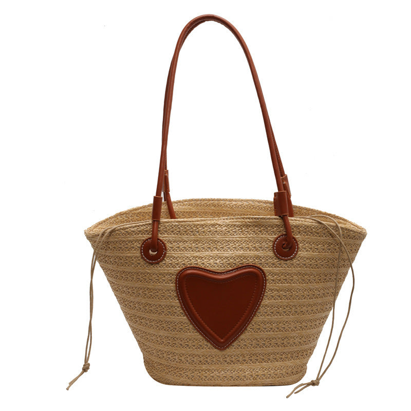 womens simple straw tote bag