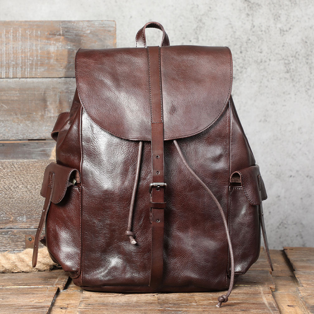 top leather backpack large capacity