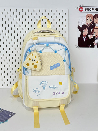 Simple And Lightweight Large Capacity Contrast Color Backpack