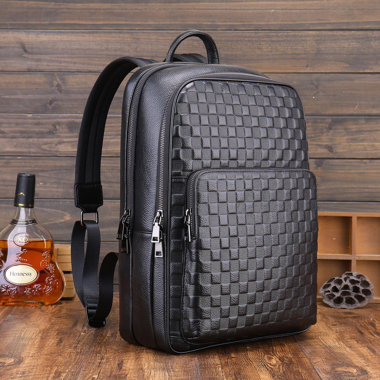 large capacity genuine leather fashion high grade mens bag