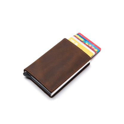 anti theft swipe mens card holder multi card slot credit card box