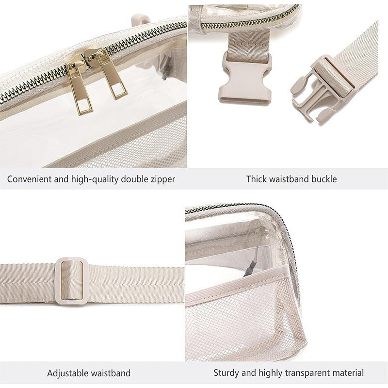 female minimalist casual transparent waist bag