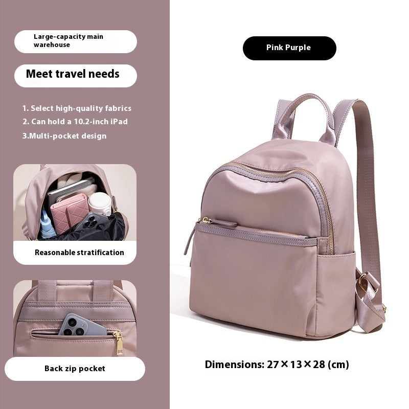 backpack womens trendy new oxford cloth lightweight waterproof contrast color large capacity