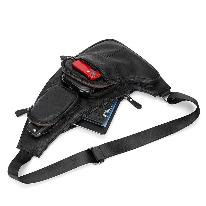 mens casual chest bag anti theft shoulder outdoor