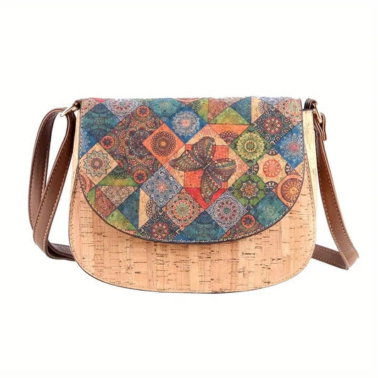 new cork printed flip saddle bag versatile casual