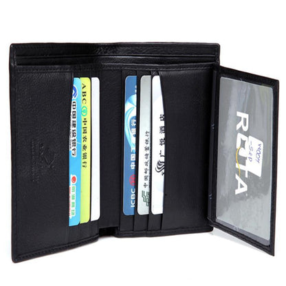mens horizontal and vertical pearl fish leather wallet with cowhide