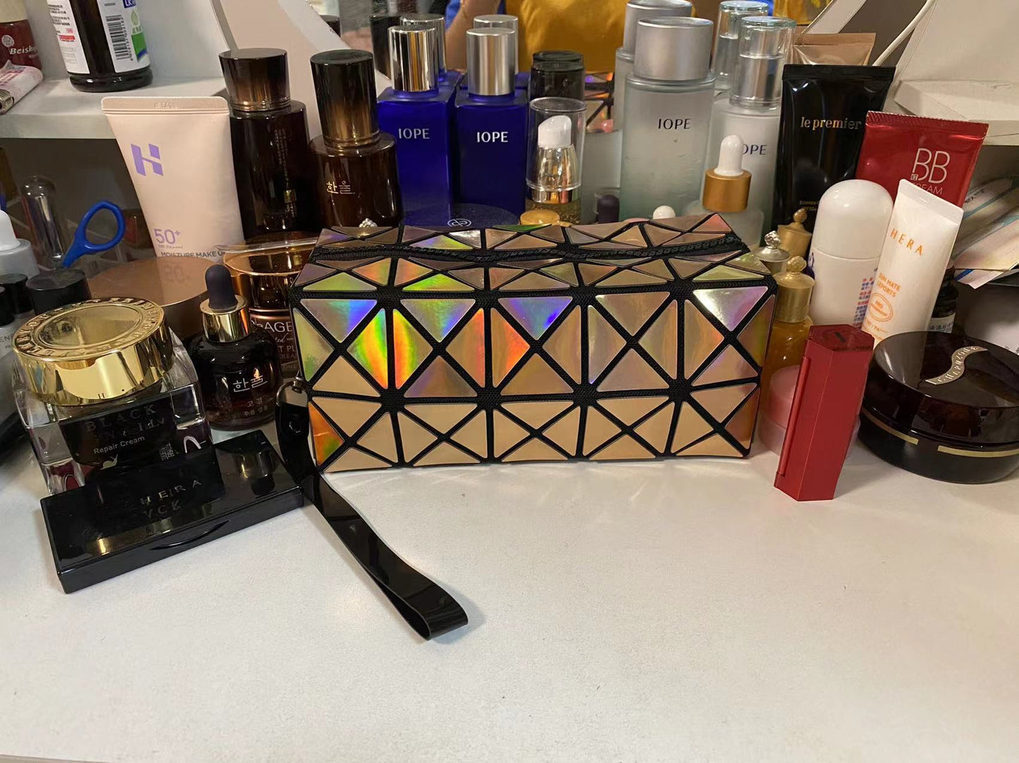 laser geometry cosmetic bag