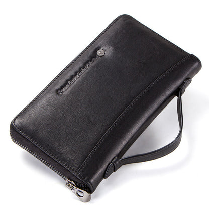 long top layer cowhide mens wallet multifunctional