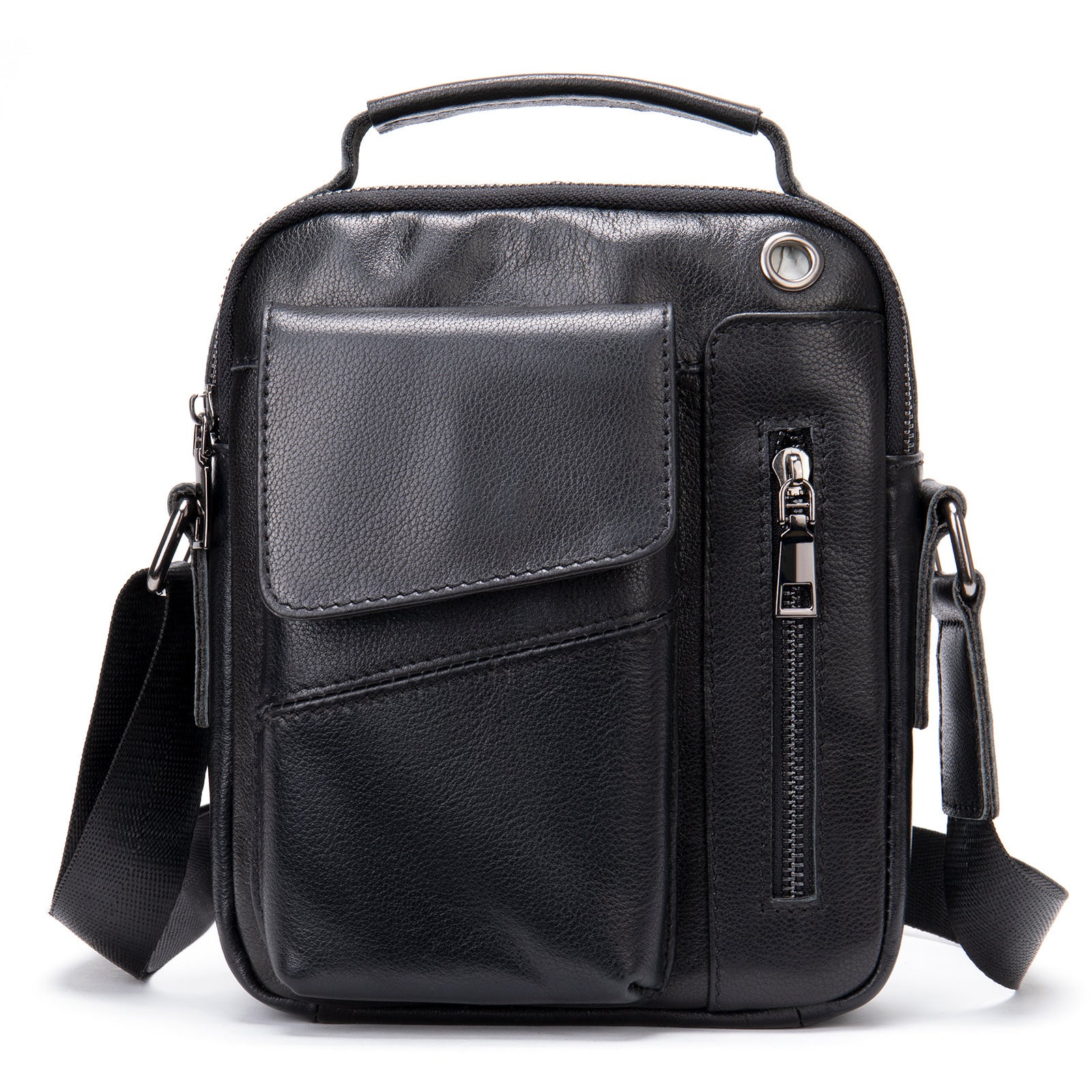 mens business minimalist leather crossbody bag