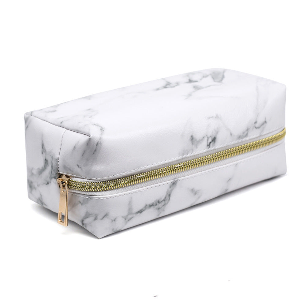 new marbled white pu cosmetic storage bag