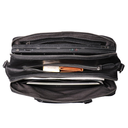 mens first layer cowhide portable large capacity briefcase