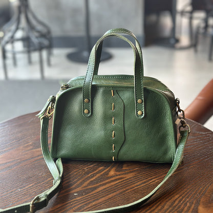 portable crossbody lightweight simple retro literary womens cow leather bag