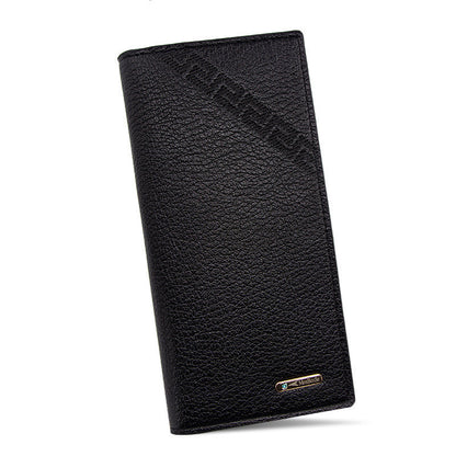 fashion embossed magnetic buckle multi card slot mens wallet