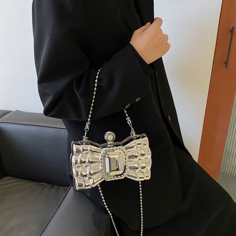 acrylic bow chain handbag for women