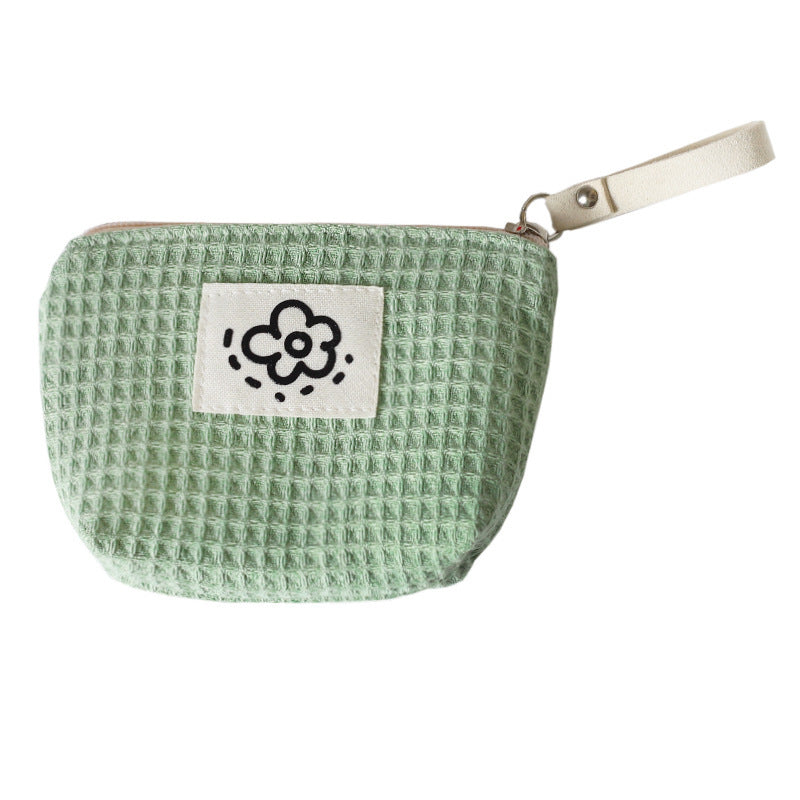 womens cute simple waffle storage bag