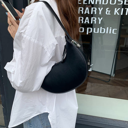handbag crescent metal buckle small round bag women