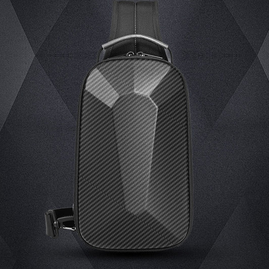 mens shoulder messenger multi functional fashion leisure crossbody hard shell chest bag