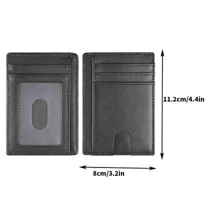 multiple card slots mens first layer cowhide wallet