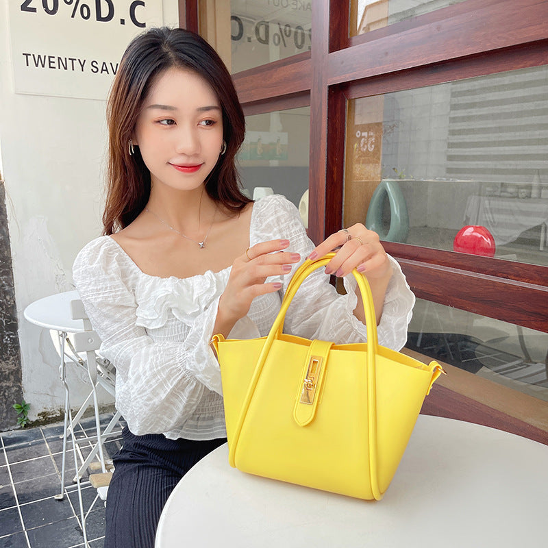 portable womens leather fashion vegetable basket shoulder messenger bag