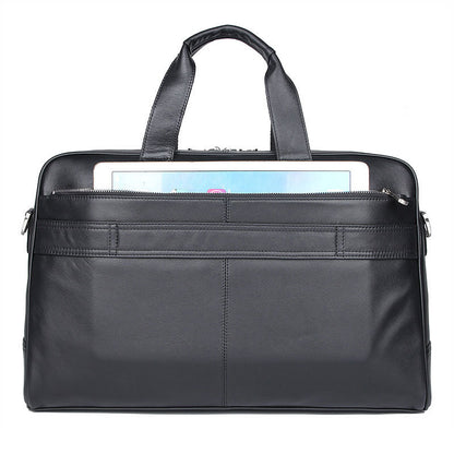 new leather business briefcase first layer cowhide mens bag nappa leather 17 inch laptop bag